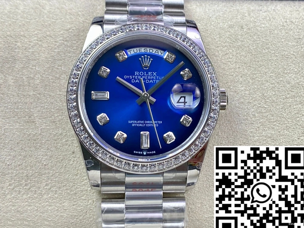 Date Blue 36MM Dial M128396TBR-0008 Diamond GM Factory Day Rolex 0225